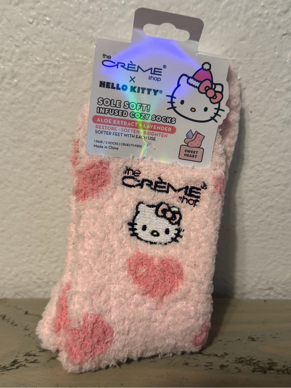 The Crème Shop x Hello Kitty Pink Cozy Kids Socks